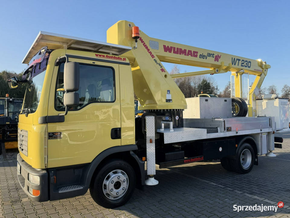 MAN TGL 8210 Zwyżka WUMAG WT 230 23m w bok 18m 210KM Widełki