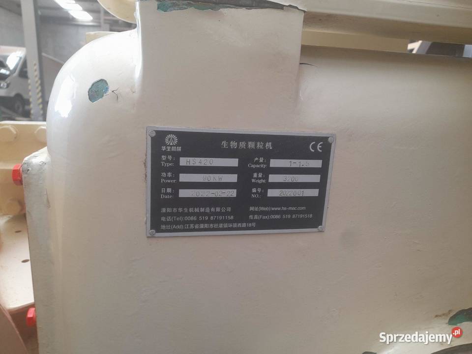 Maszyna do produkcji peletu Peleciarka 90kW Baranów