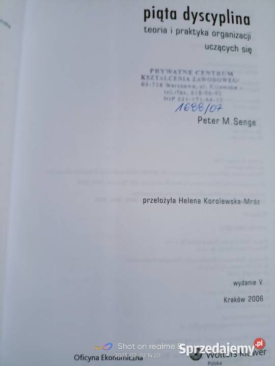 Piąta dyscyplina teoria i praktyka organizacji Poradniki, albumy i reportaże Warszawa
