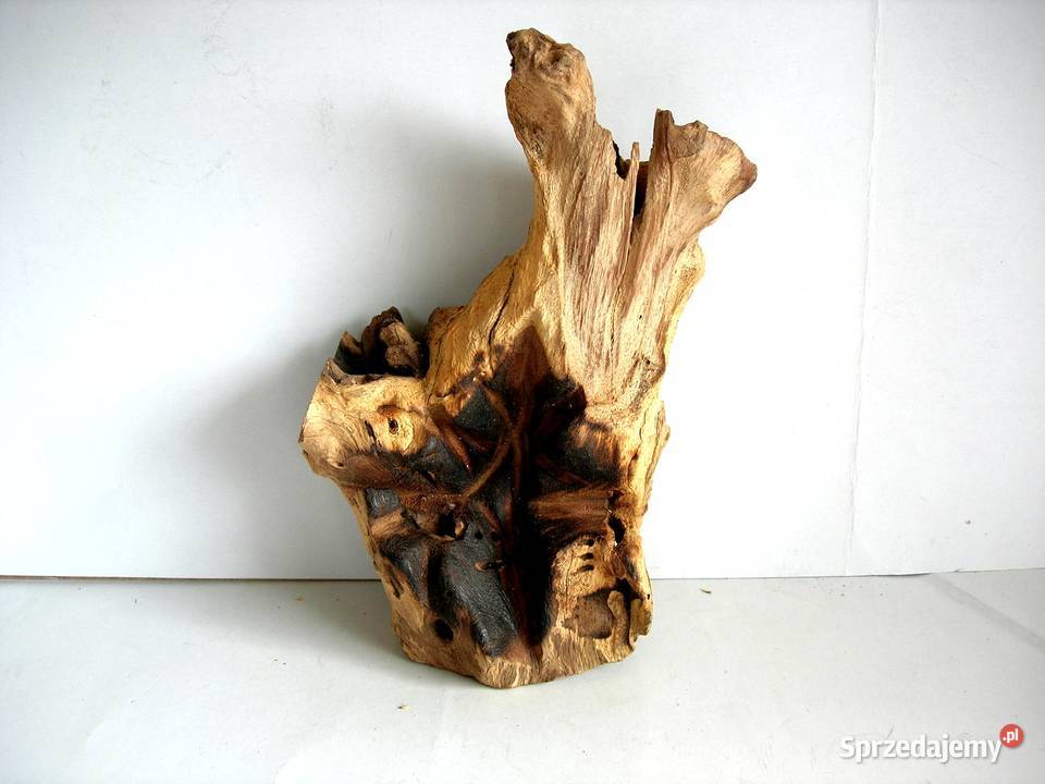 Dekoracja szklana wazon w drewnie nowa DIJK