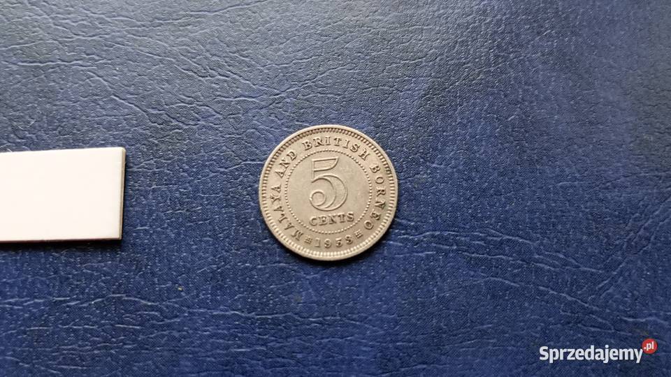 Stare monety 5 cent 1953 Malaje i Borneo