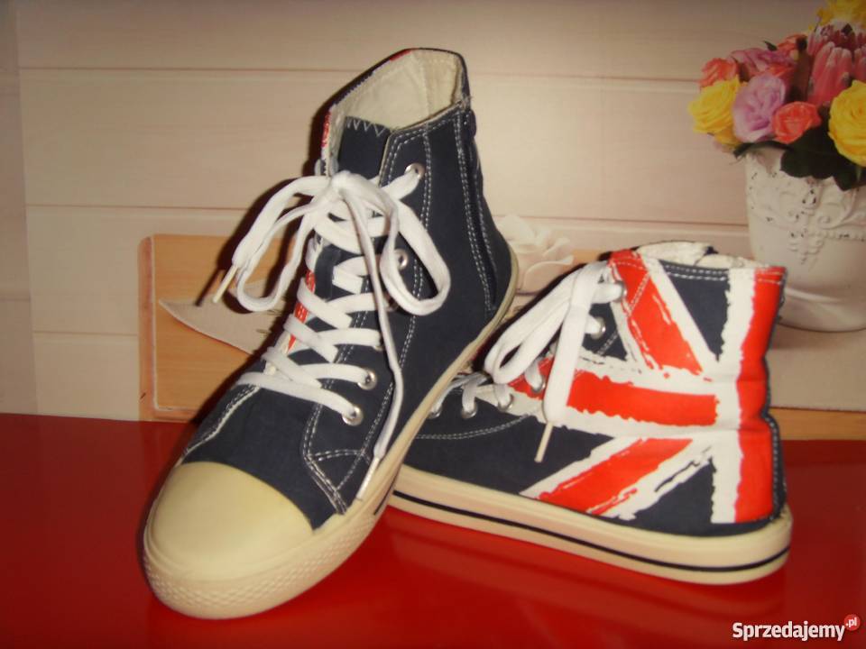 TRAMPKI Z ANGIELSKĄ FLAGĄ ROZMIAR 39 WROCŁAW