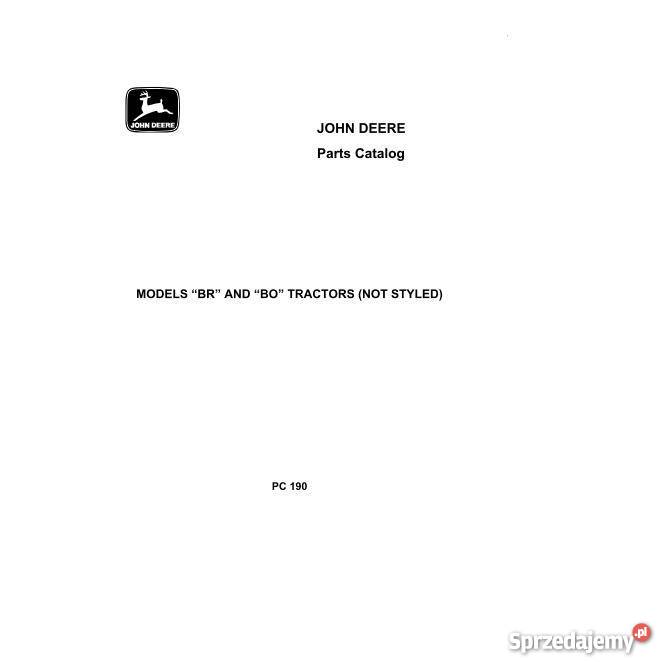 John Deere B BRBOBR katalog części i Kielce