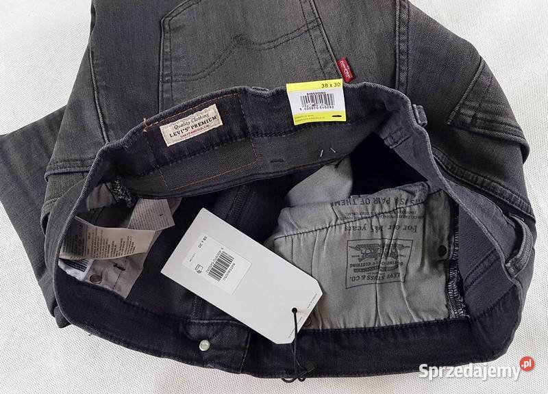 Męskie jeansy Levis Skinny Taper Levis Flex szary/srebrny Odzież codzienna Tarnowskie Góry