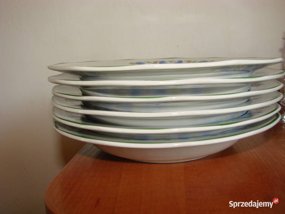 Lubiana wzór kaszubski talerz obiadowy PRL pomorskie Pruszcz Gdański