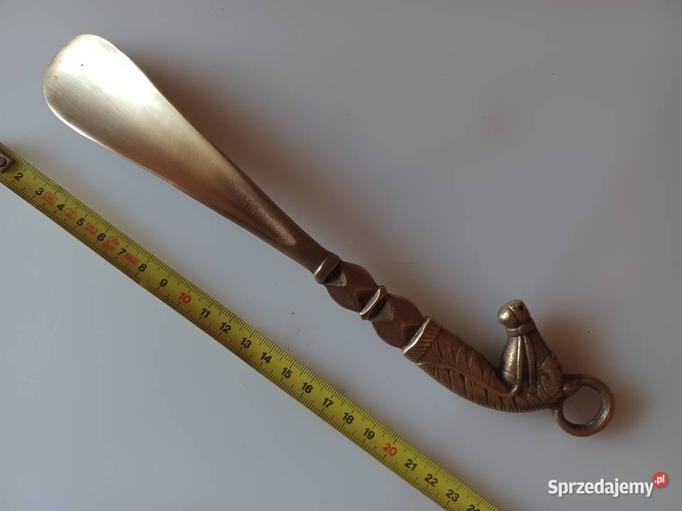 Łyżka do butów z głową konia Mosiądz Kolekcja Poznań