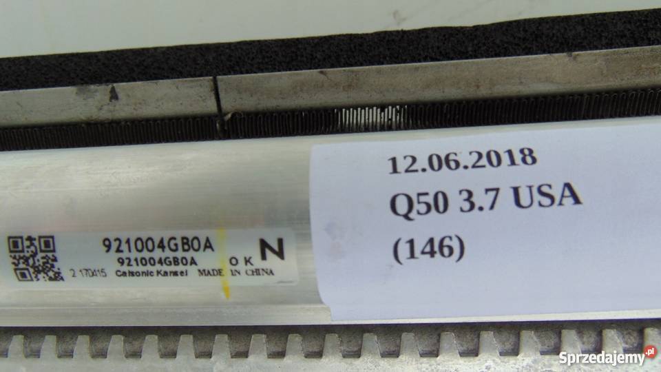 CHŁODNICA KLIMATYZACJI INFINITI Q50 921004GB0A Nowy Tomyśl