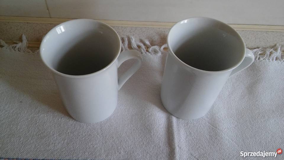 dwa kubeczki białe kubki kawa Gdańsk