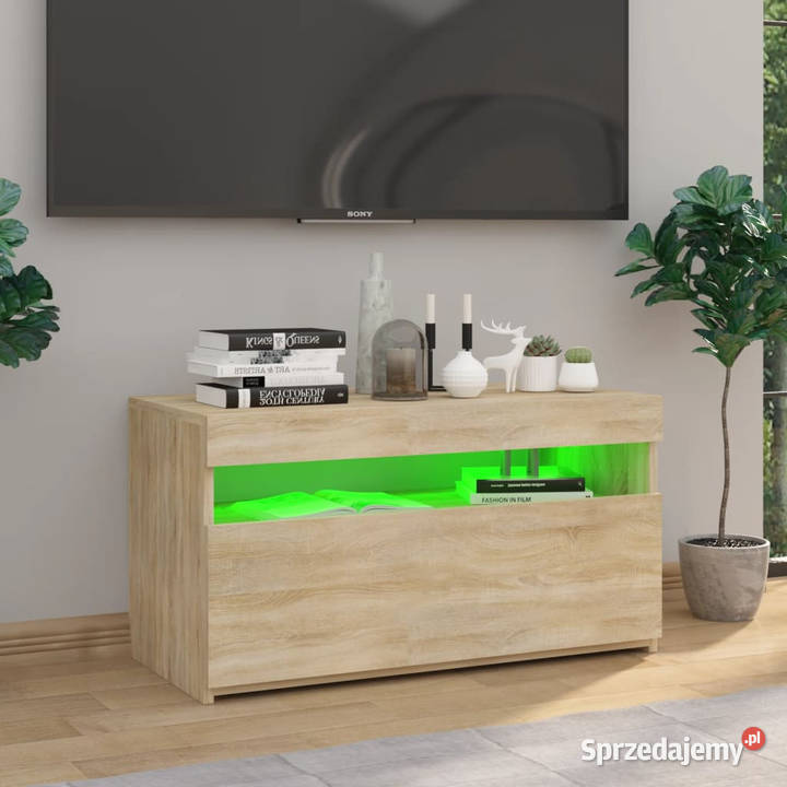 Szafka TV z oświetleniem LED dąb sonoma 75x35x40 mazowieckie Warszawa sprzedam