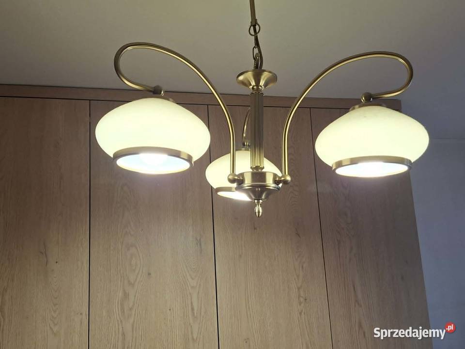 Żyrandol złoty patyna 3 klosze lampa Lampy wiszące Kraków