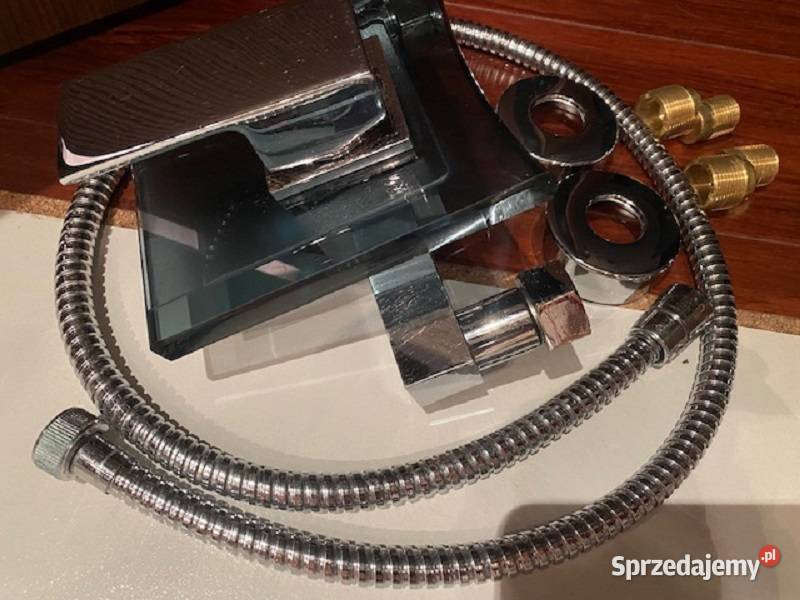 Bateria wannowa wodospadowa chrom szkło