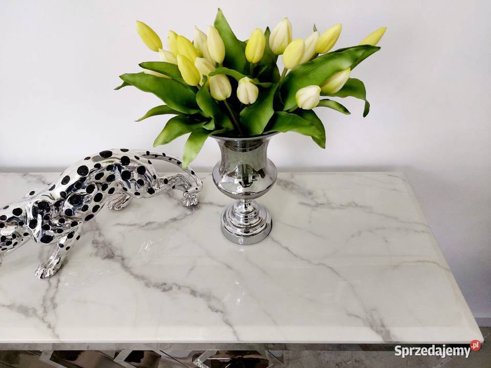 Noeoczesna konsola srebrna komoda z marmurem Nowy Sącz