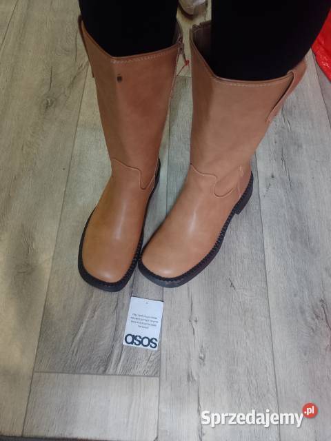 41 ASOS Design Brązowe kozaki z Londynu na Kozaki Damskie małopolskie Kraków