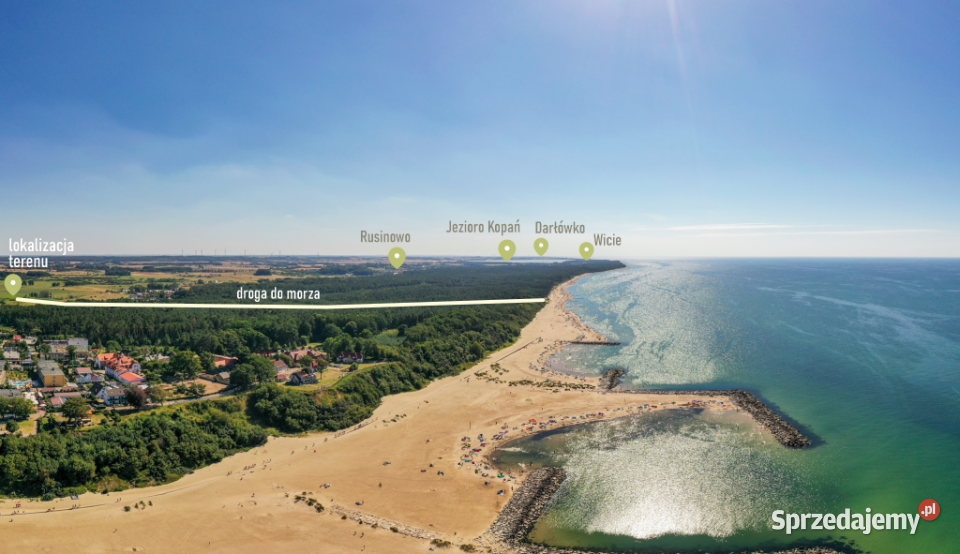 Działka morzem w Jarosławcu piaszczystej plaży Jarosławiec