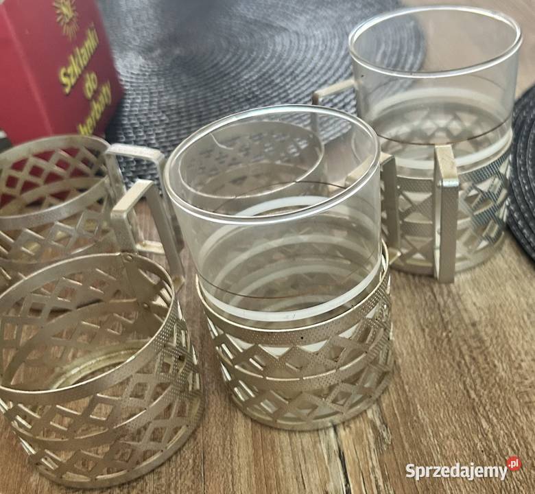 Zestaw koszyczków do szklanek PRL Antyki, Sztuka, Kolekcje mazowieckie Warszawa