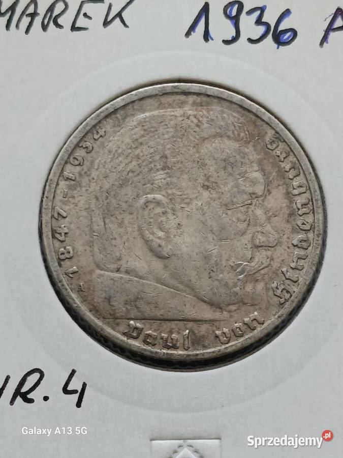 5 Marek Niemcy Paul von Hindenburg 1936 rmen A 4 Konin