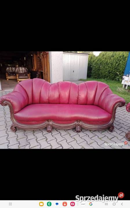 Komplet Chesterfield 311 skóra wiśnowa 90cm Bielsko-Biała