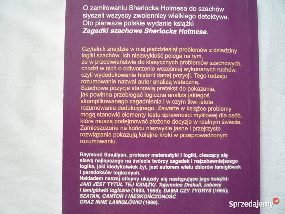 Zagadki szachowe Sherlocka Holmesa Raymond zachodniopomorskie Szczecin