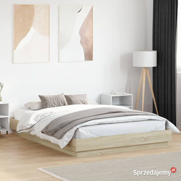 Rama łóżka z oświetleniem LED dąb sonoma 120x200 Warszawa