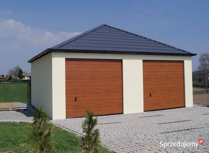 Garaż kopertowy dwustanowiskowy TYNKOWANY 35m2 Kaczyce