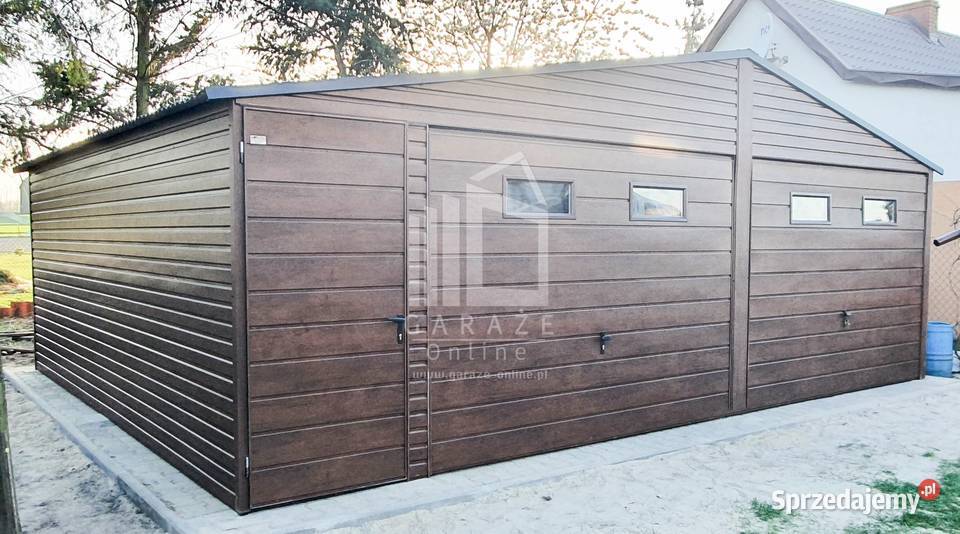 GARAŻ BLASZANY 7m x 6m dwuspad 2x Brama drzwi 4x Lublin