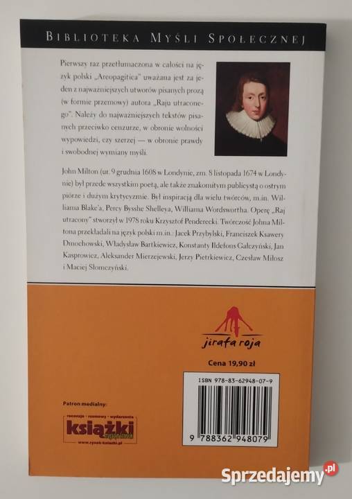Areopagitica John Milton Bełchatów sprzedam