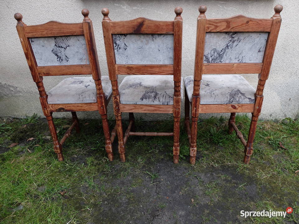 Drewniane krzesła 3 sztuki w komplecie 625
