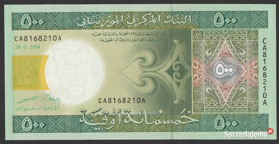 MAURETANIA 500 ouguiya 2004 STAN BANKOWY UNC