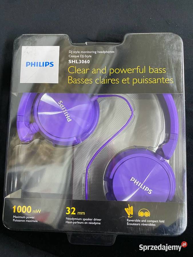 Słuchawki nauszne Philips SHL3060 Fioletowe OUTLET AGD