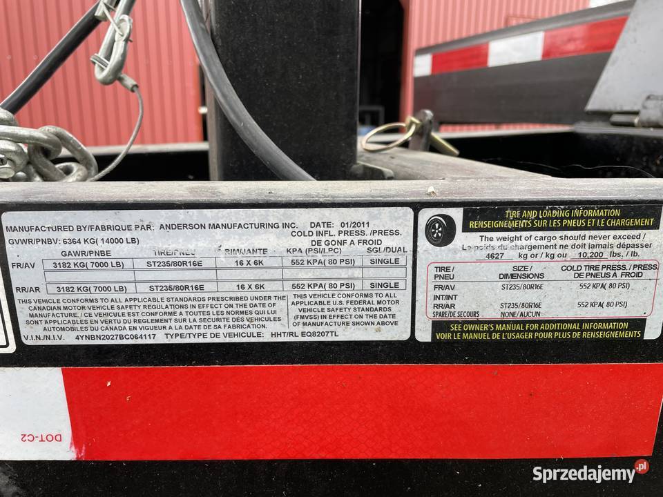 Przyczepo laweta Anderson podkarpackie Nisko