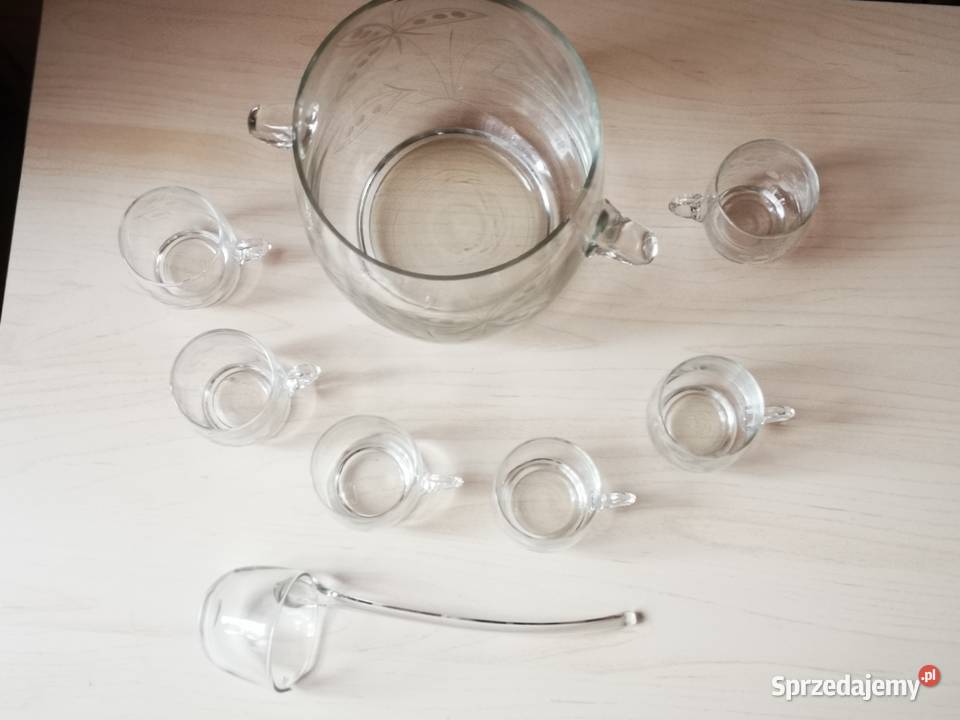 Szklany zestaw do ponczu kompotu Katowice sprzedam