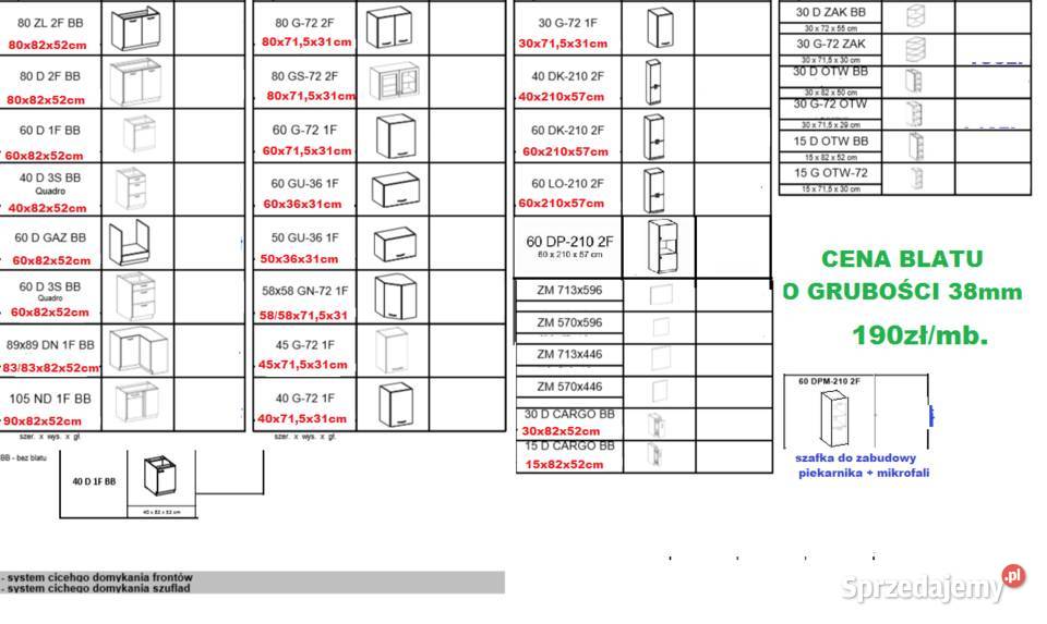 MEBLEGRYCPOL meble szafki kuchenne MODENA Nowa i sprzedam