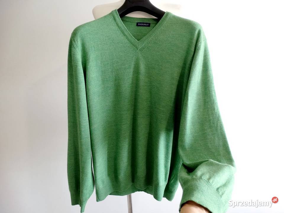 Sweter Męski Wełniany 100 Wełna Merino VNeck Wkładane przez głowę  Łomża sprzedam