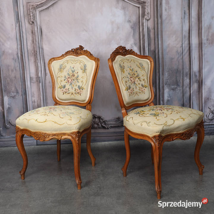 ARTexpert Para zdobionych krzeseł Ludwik do Dobrzany