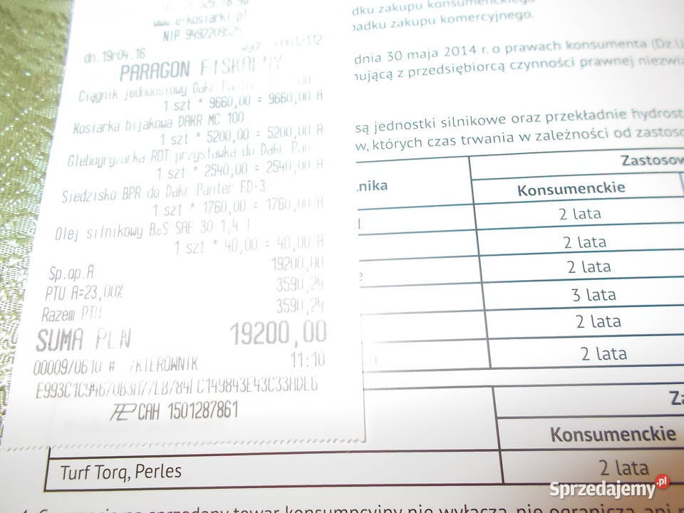 ciągnik jednoosiowy Dakr Panter FD3 500 z nieuszkodzony