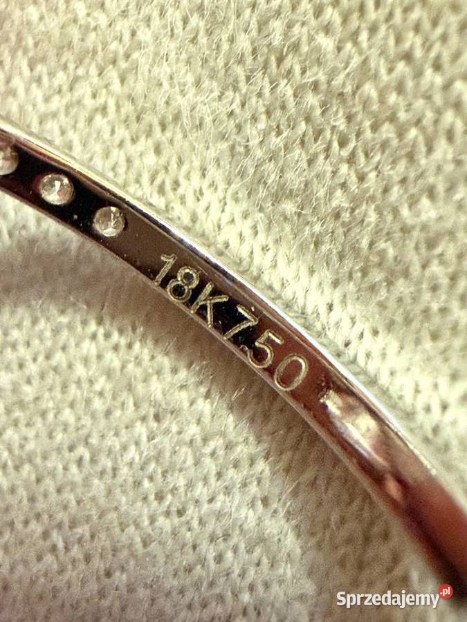 Ekskluzywny pierścionek damski 18karatowe białe Pierścionki Szczecin