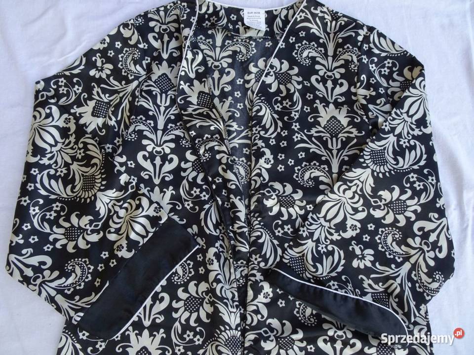 Sukienka Satynowa midi Czarna Biała 40 Spódnice i sukienki