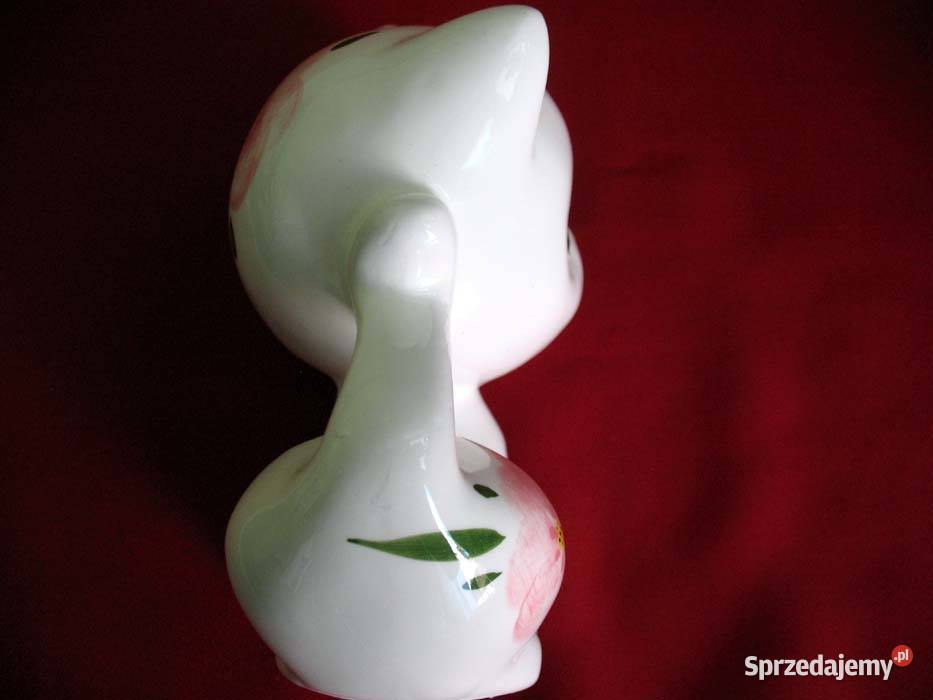 Kot ręcznie malowany kotek Figurka porcelana 14 wielokolorowy Siedlce