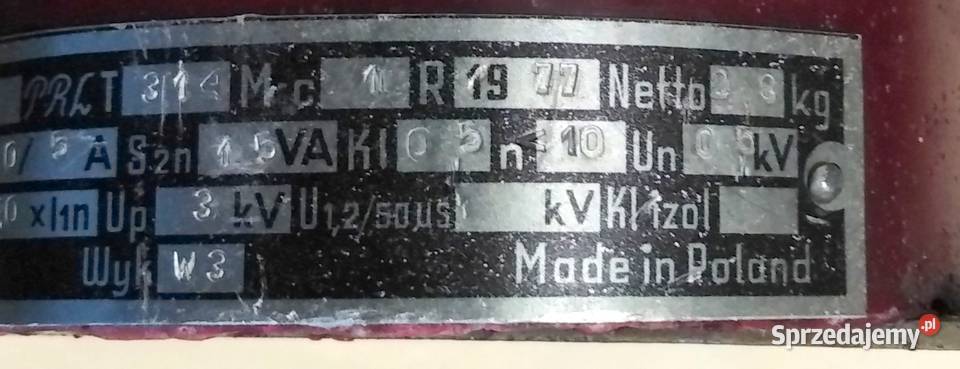 Przekładnik prądowy IZOTA 1005A 15VA Oferuję do Włodawa