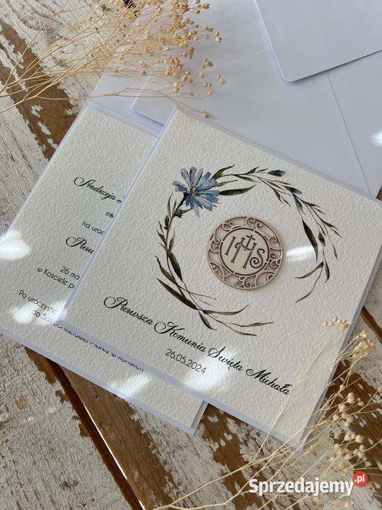 Zaproszenia na komunie dziewczynki ręcznie pomorskie Gdańsk sprzedam