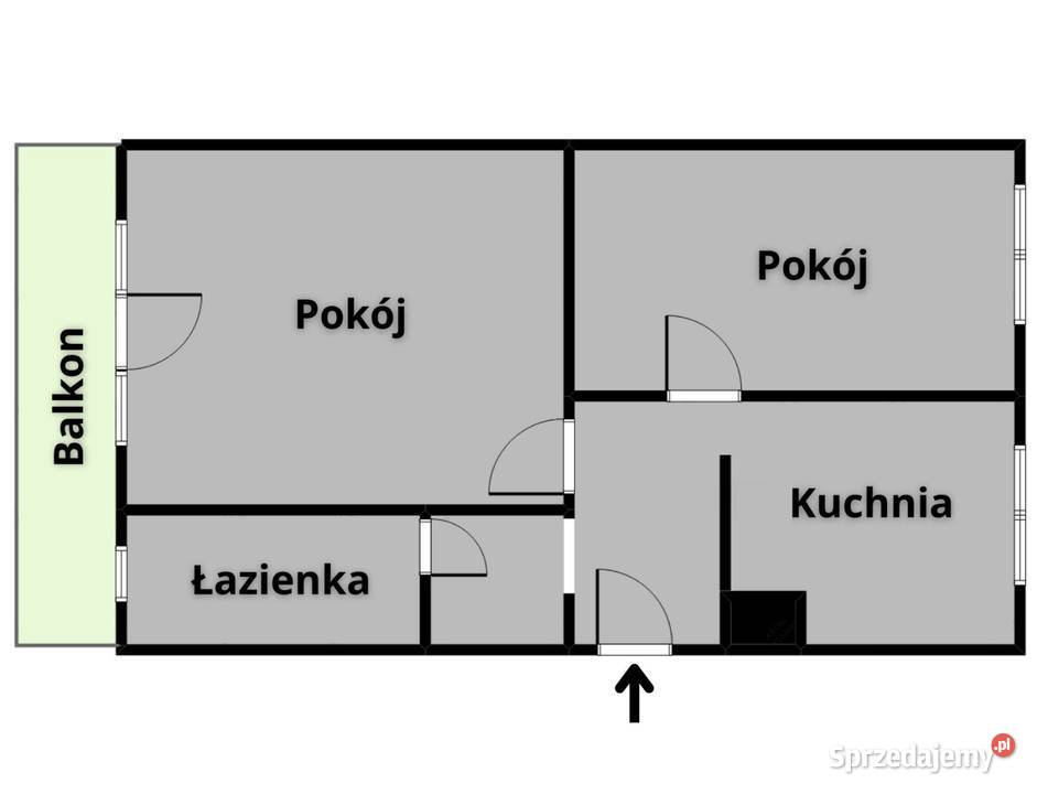 2 pokoje Sikorskiego 31 48 m2 duży balkon warmińsko-mazurskie Bartoszyce