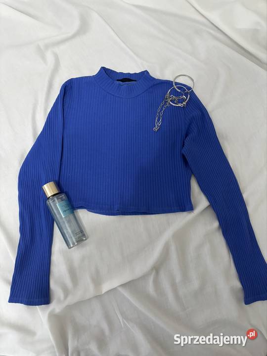 Granatowy top z długim rękawem Topy i koszulki