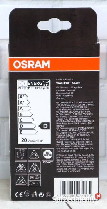 Żarówka dekoracyjna Osram VINTAGE 1906 20W OVAL Warszawa