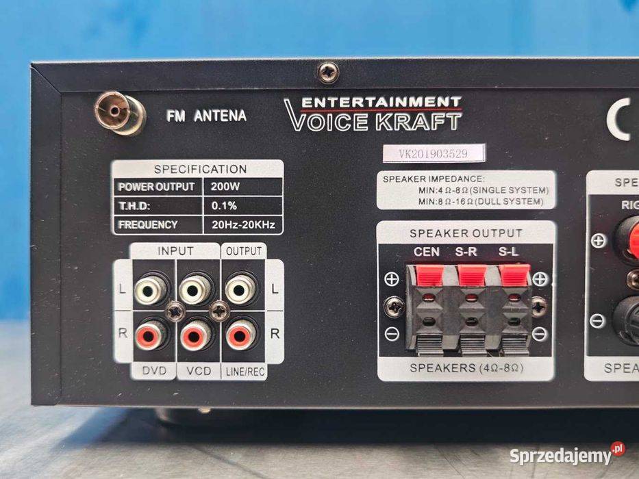 Wzmacniacz Voice Kraft AV808USB Bluetooth USB SD Gastronomia