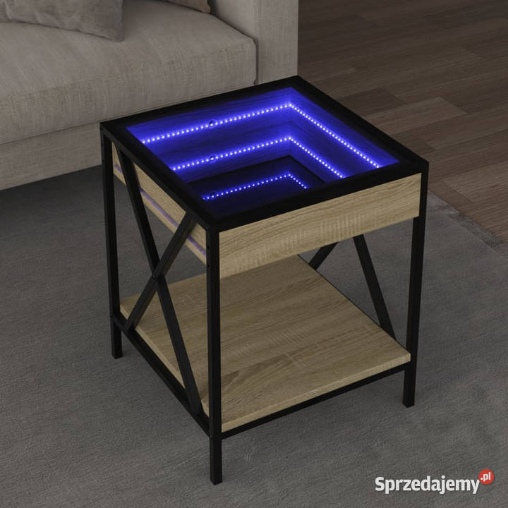 Stolik kawowy z LED Infinity dąb sonoma 40x40x49 Warszawa sprzedam