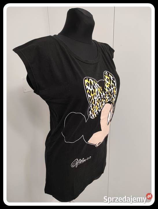 czarna bluzka nadruk Myszka Minie tshirt damski Płock