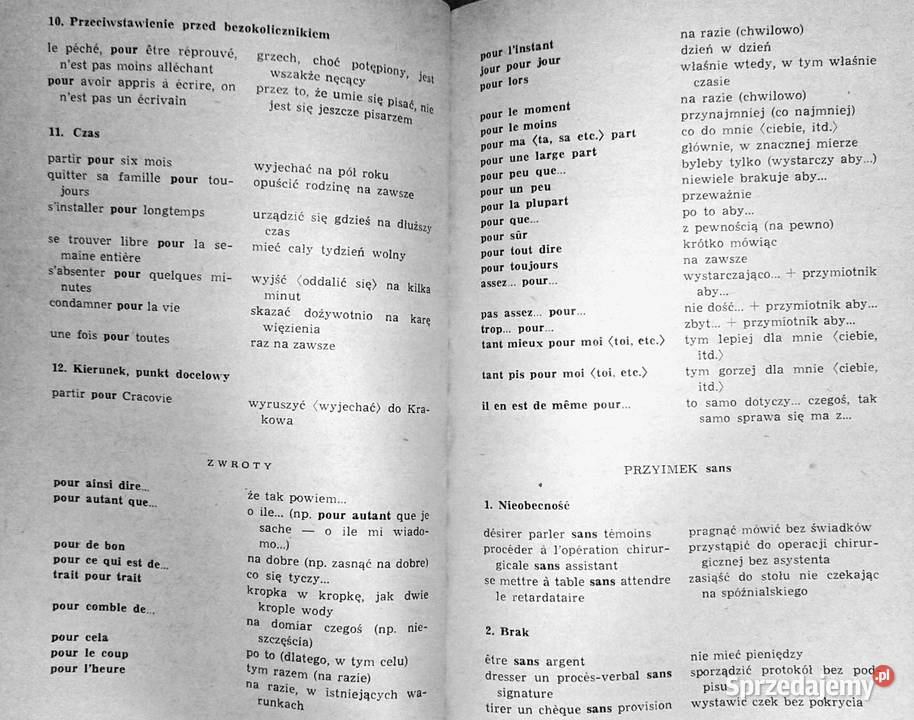 Stosowanie przyimka w języku francuskim Bertold Chełm sprzedam