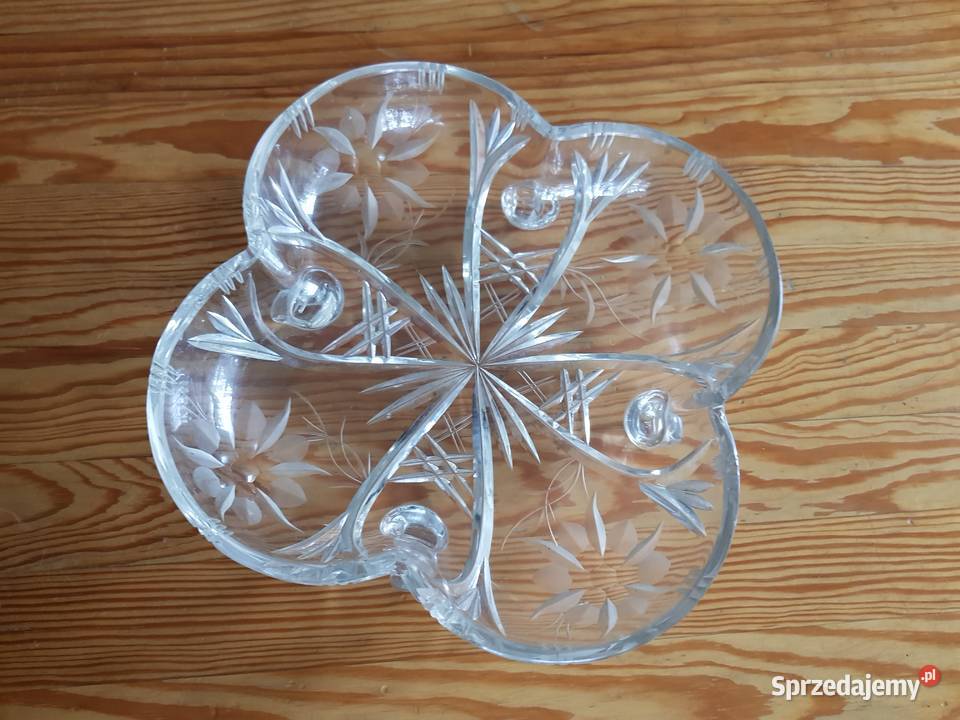 Kryształowa czterolistna patera na nóżkach Poznań sprzedam