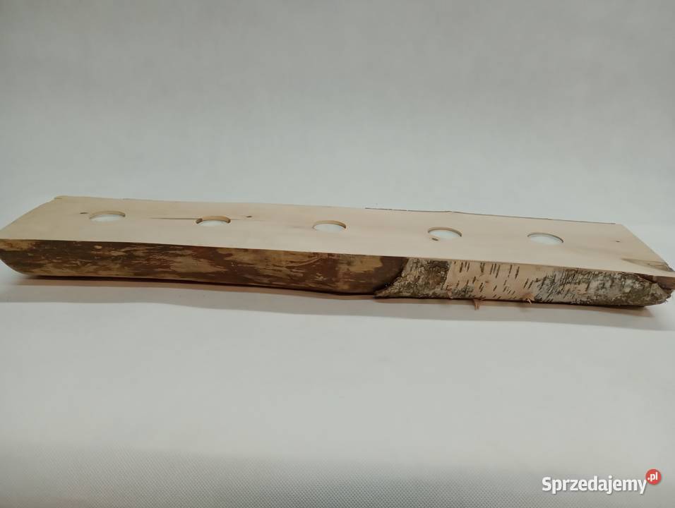 DUŻY DREWNIANY BRZOZOWY ŚWIECZNIK S106 735 Żagań sprzedam