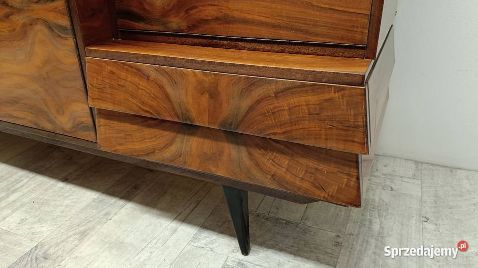 mid Century modern komoda z witryną design lata Radomsko